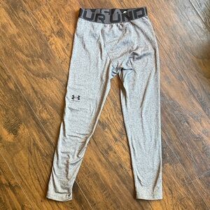 Under Armour Boys Cold Gear Leggings gray size medium (J6)